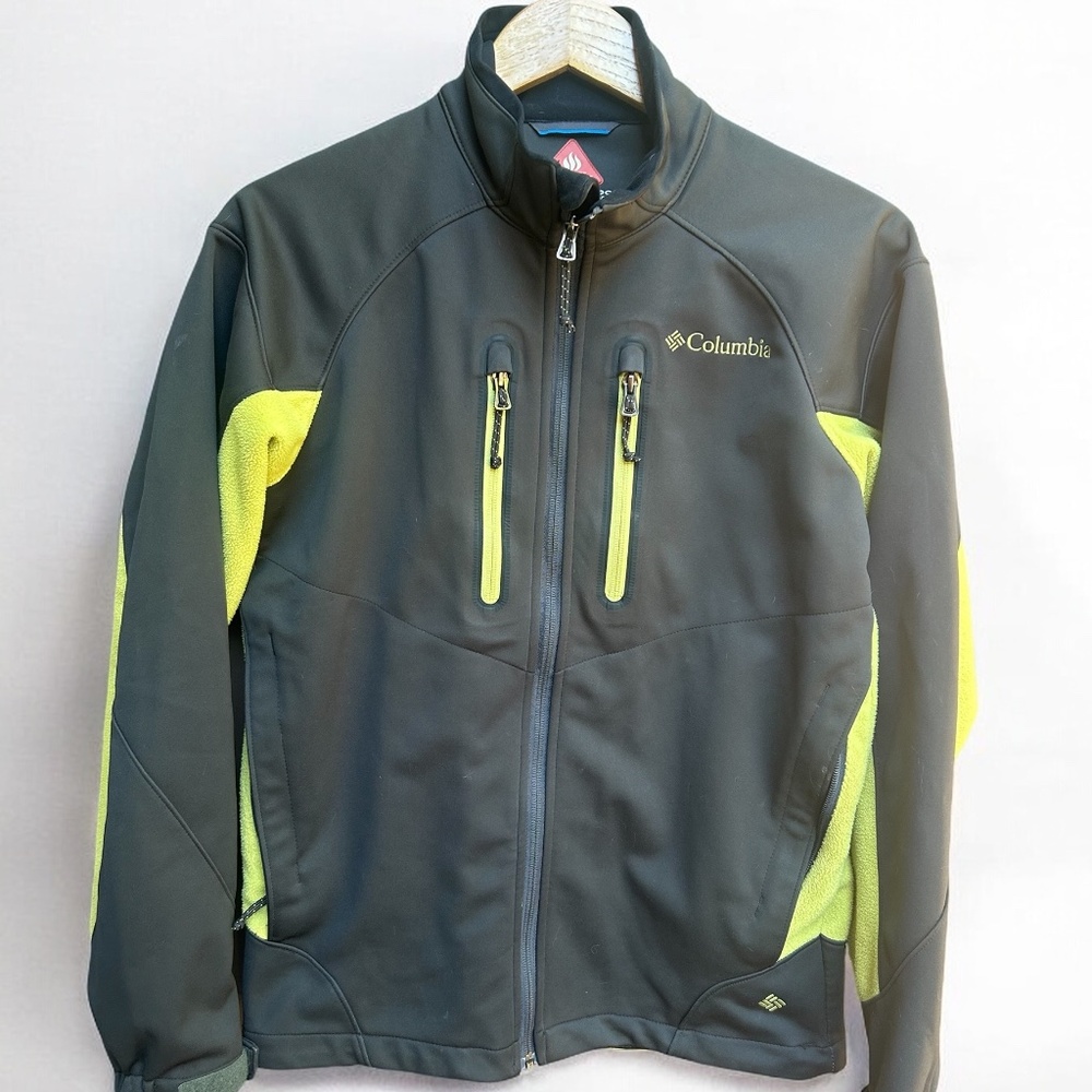 Men's Columbia Omni-Wind Block/Omni-Heat Size Small - Grey/Lime Green - Picture 6 of 7